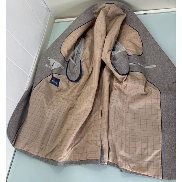 Stafford Blazer Sport Coat 38R Classic Fit Linen Cotton Blend Heather Beige - Picture 2 of 10